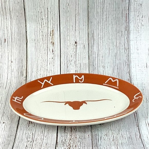Vintage Jackson Custom China Orange Longhorn Platter - Picture 2 of 4